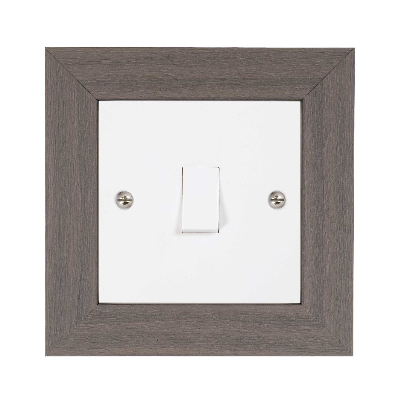 ElekTek Decorative Switch Surround Frame Cover Finger Plate Modena Dark Wood Effects Dark Walnut Gloss