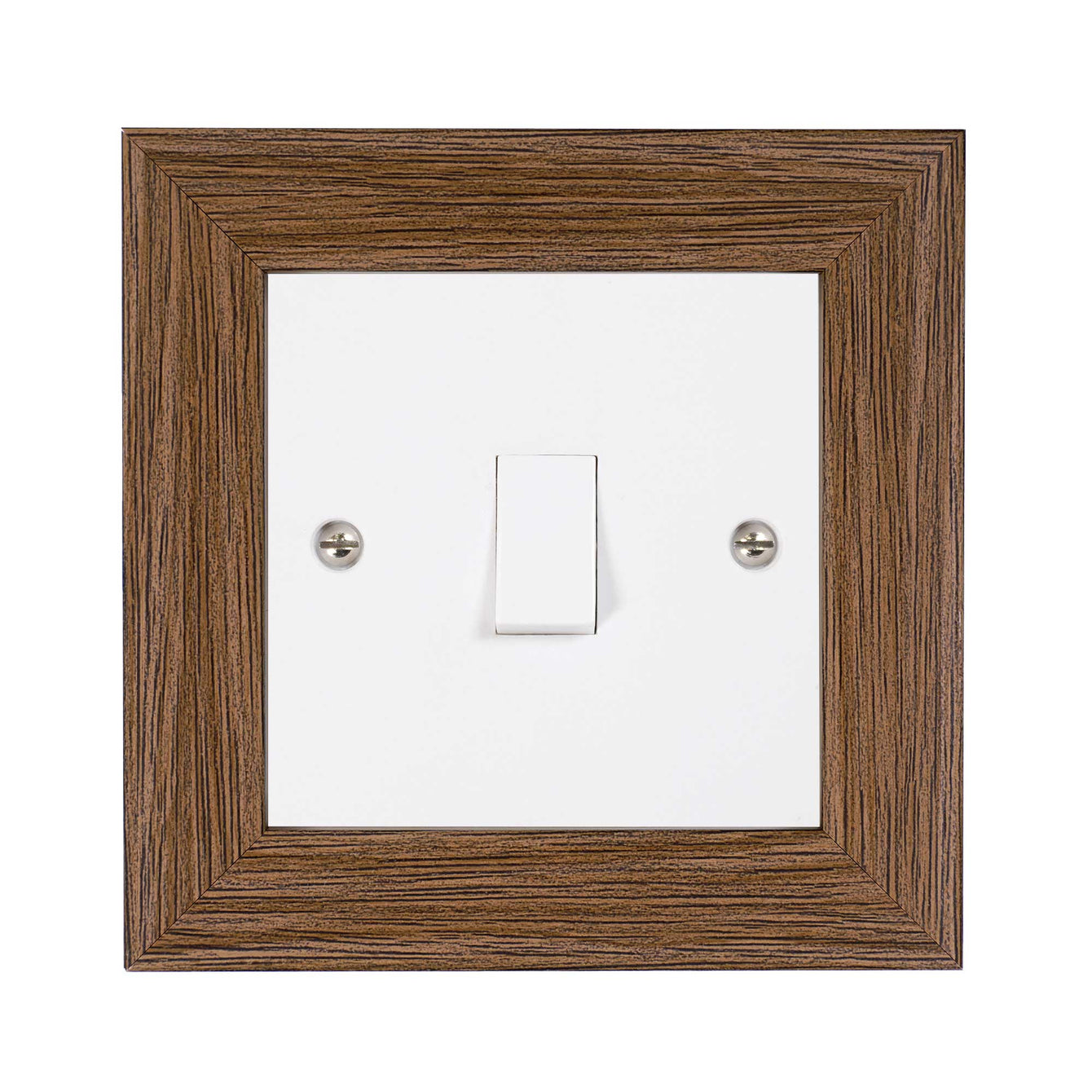 ElekTek Decorative Switch Surround Frame Cover Finger Plate Modena Dark Wood Effects 