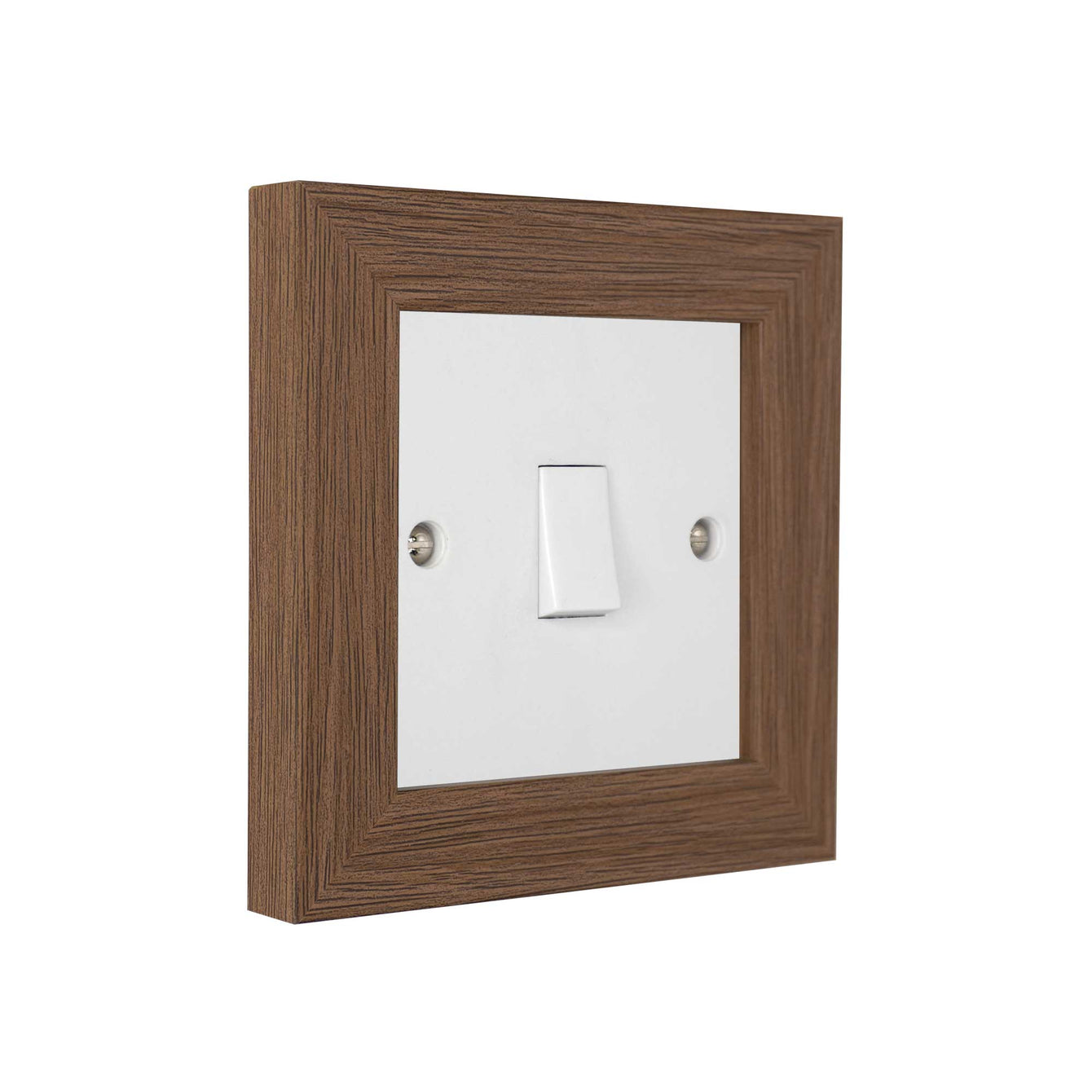 ElekTek Decorative Switch Surround Frame Cover Finger Plate Modena Dark Wood Effects 