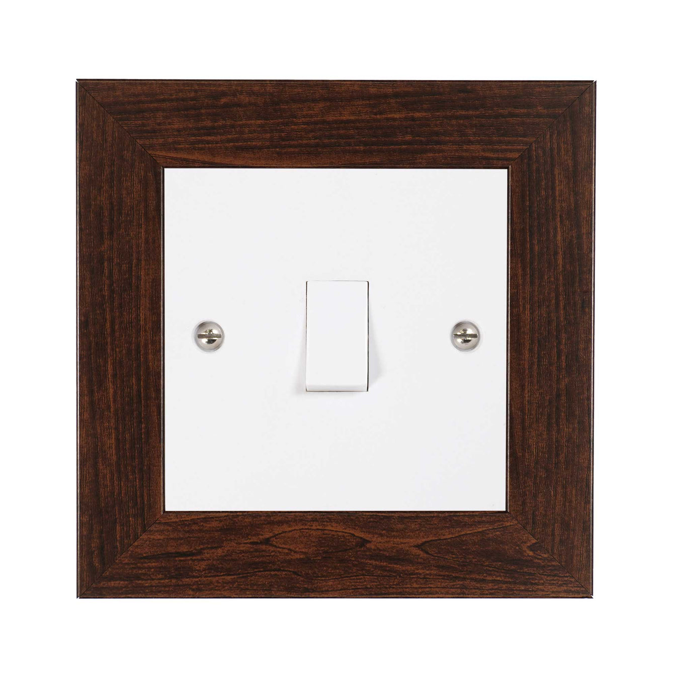 ElekTek Decorative Switch Surround Frame Cover Finger Plate Modena Dark Wood Effects 