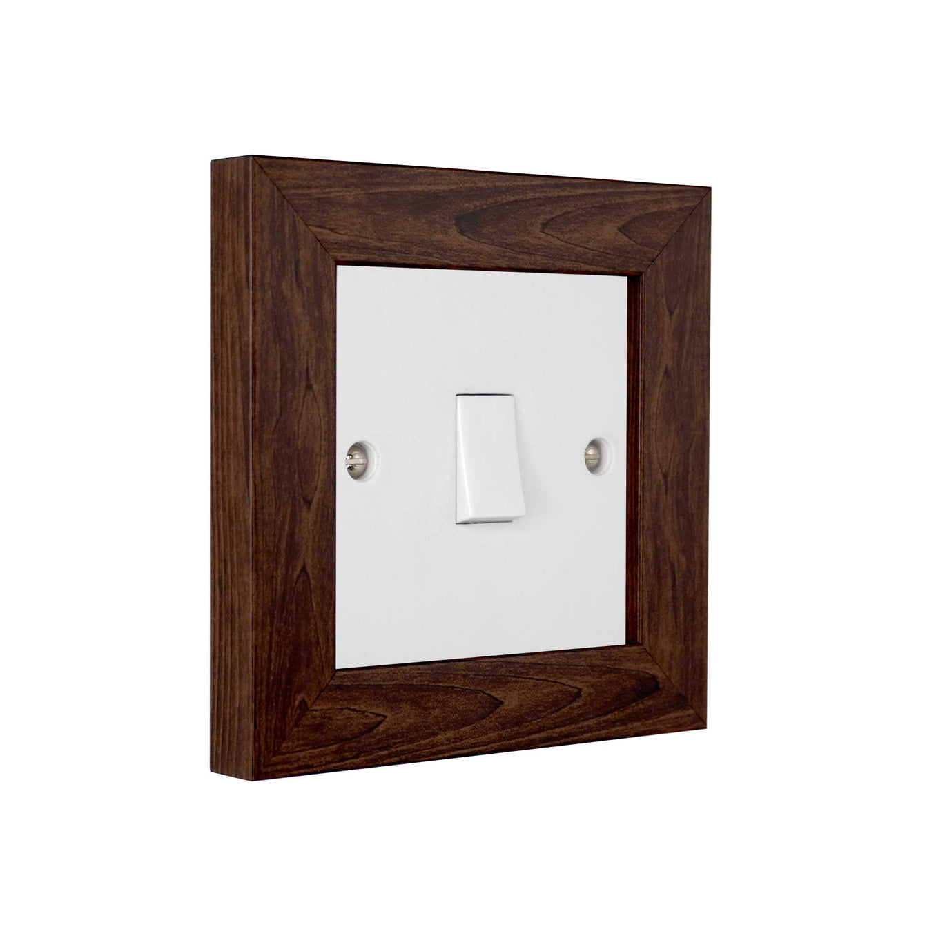 ElekTek Decorative Switch Surround Frame Cover Finger Plate Modena Dark Wood Effects 