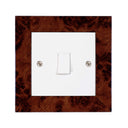 ElekTek Decorative Switch Surround Frame Cover Finger Plate Modena Dark Wood Effects