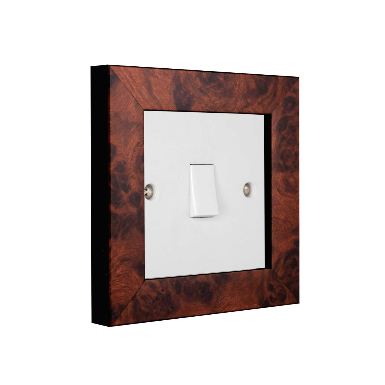 ElekTek Decorative Switch Surround Frame Cover Finger Plate Modena Dark Wood Effects 