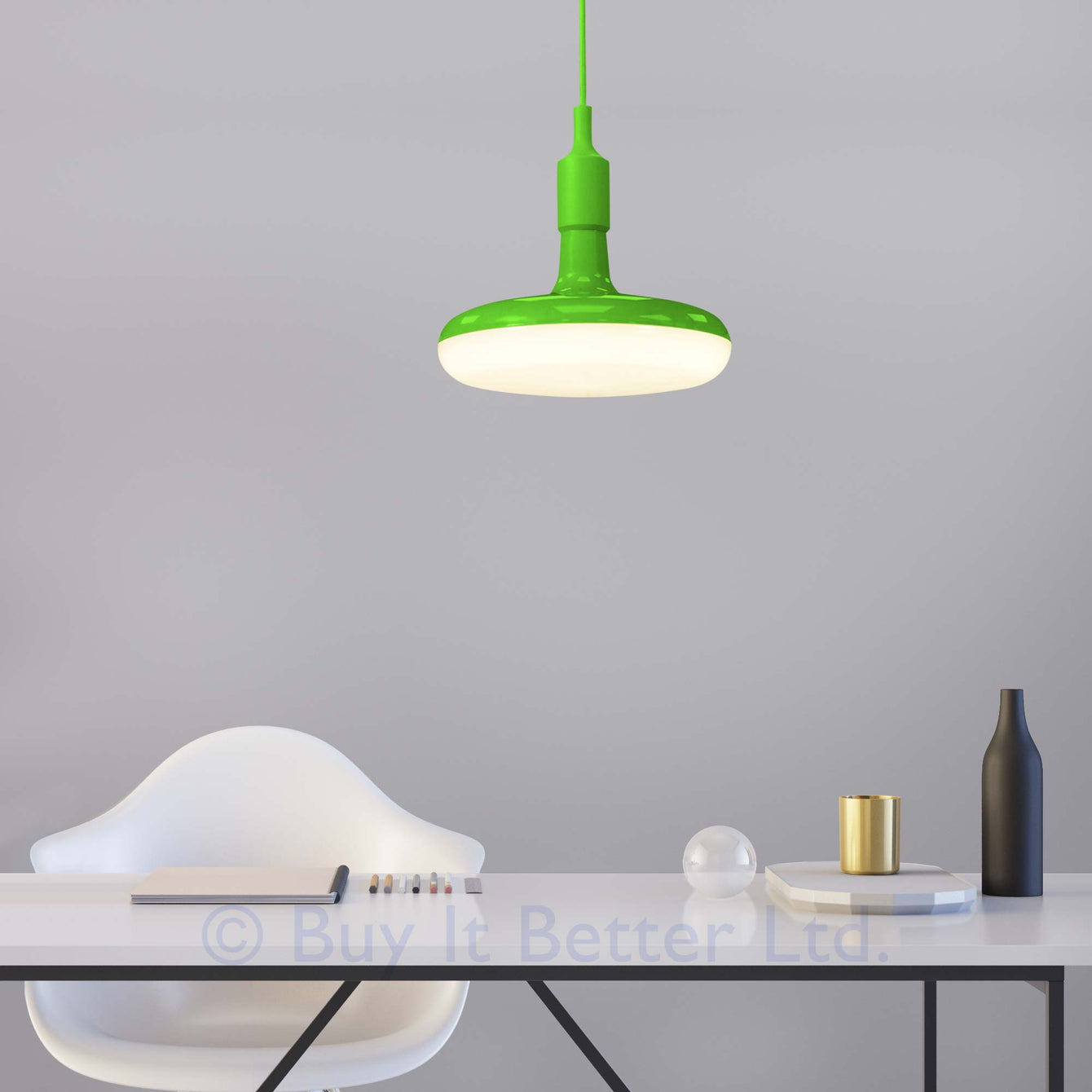 ElekTek Circular LED Lamp Light 220mm Dia 12 and 18 Watt With E27 Ceiling Pendant, Rose & 1m Fabric Flex - Buy It Better Black / 18 W